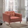Armen Living Somerset Blush Velvet Mid Century Modern Club Chair