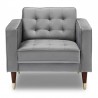 Armen Living Somerset Gray Velvet Mid Century Modern Club Chair Front