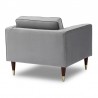 Armen Living Somerset Gray Velvet Mid Century Modern Club Chair Back