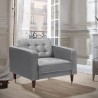 Armen Living Somerset Gray Velvet Mid Century Modern Club Chair
