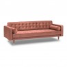 Armen Living Somerset Blush Velvet Mid Century Modern Sofa Side