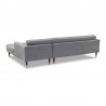 Armen Living Somerset Gray Velvet Mid Century Modern Right Sectional Sofa Back View