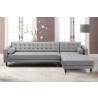 Armen Living Somerset Gray Velvet Mid Century Modern Right Sectional Sofa