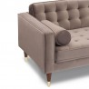 Armen Living Somerset Taupe Velvet Mid Century Modern Right Sectional Sofa- Half
