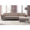 Armen Living Somerset Taupe Velvet Mid Century Modern Right Sectional Sofa