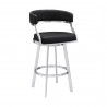 Saturn Contemporary 26" Bar Height Barstool in Black - Angled View