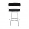 Saturn Contemporary 26" Bar Height Barstool in Black - Front View
