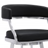 Saturn Contemporary 26" Bar Height Barstool in Black - Seat Back Close-up