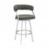 Saturn Contemporary 26" Bar Height Barstool in Grey - Angled View