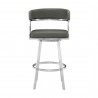 Saturn Contemporary 26" Bar Height Barstool in Grey - Front