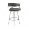 Saturn Contemporary 26" Bar Height Barstool in Grey - Back Angled