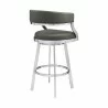 Saturn Contemporary 26" Bar Height Barstool in Grey - Back Angled - Saturn Contemporary 26" Bar Height Barstool in Grey - Back Angled