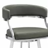 Saturn Contemporary 26" Bar Height Barstool in Grey - Seat Close-up - Saturn Contemporary 26" Bar Height Barstool in Grey - Seat Close-up