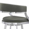 Saturn Contemporary 26" Bar Height Barstool in Grey - Back Angled Closeup
