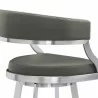 Saturn Contemporary 26" Bar Height Barstool in Grey - Back Angled Closeup - Saturn Contemporary 26" Bar Height Barstool in Grey - Back Angled Closeup