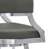 Saturn Contemporary 26" Bar Height Barstool in Grey - Seat Close-up