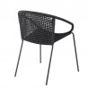 Snack Indoor Outdoor Stackable Steel Dining Chair with Black Rope - Set of 2 2