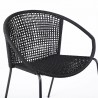 Snack Indoor Outdoor Stackable Steel Dining Chair with Black Rope - Set of 2 6