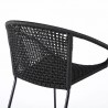 Snack Indoor Outdoor Stackable Steel Dining Chair with Black Rope - Set of 2 5