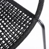 Snack Indoor Outdoor Stackable Steel Dining Chair with Black Rope - Set of 2 7