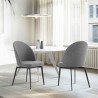 Armen Living Sunny Swivel Gray Fabric And Metal Dining Room Chairs  06