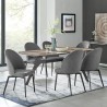 Armen Living Sunny Swivel Gray Fabric And Metal Dining Room Chairs 