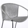 Snack Indoor Outdoor Stackable Steel Dining Chair with Grey Rope - Set of 2 3