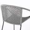 Snack Indoor Outdoor Stackable Steel Dining Chair with Grey Rope - Set of 2 2