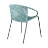 Snack Indoor Outdoor Stackable Steel Dining Chair with Wasabi Rope - Set of 2 2