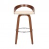 Armen Living Sonia Swivel Cream Faux Leather and Walnut Wood Bar Stool  Front