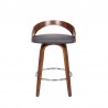 Armen Living Sonia Swivel Faux Leather and Walnut Wood Bar Stool Front