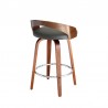 Armen Living Sonia Swivel Faux Leather and Walnut Wood Bar Stool