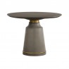 Pinni Gray Concrete Round Dining Table with Bronze Painted Accent 01