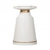 Pinni White Concrete Round Dining Table with Bronze Painted Accent 03