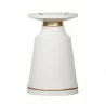 Pinni White Concrete Round Dining Table with Bronze Painted Accent 03 - Pinni White Concrete Round Dining Table with Bronze Painted Accent 03