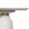 Pinni White Concrete Round Dining Table with Bronze Painted Accent 06
