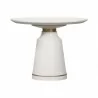 Pinni White Concrete Round Dining Table with Bronze Painted Accent 01 - Pinni White Concrete Round Dining Table with Bronze Painted Accent 01