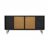 Armen Living Saratoga Sideboard Buffet in Black Acacia with Rattan Front