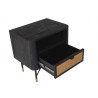 Armen Living Saratoga Nightstand in Black Acacia with Rattan 03