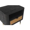 Armen Living Saratoga Nightstand in Black Acacia with Rattan 05