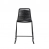 Armen Living Shasta Outdoor Metal and Rope Stackable Counter Stool - Black Front
