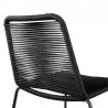Armen Living Shasta Outdoor Metal and Rope Stackable Counter Stool - Black Half Back