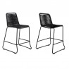 Armen Living Shasta Outdoor Metal and Rope Stackable Counter Stool - Set of 2