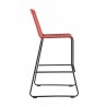 Armen Living Shasta Outdoor Metal and Rope Stackable Counter Stool - Brick Red Side