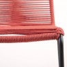 Armen Living Shasta Outdoor Metal and Rope Stackable Counter Stool - Brick Red Close View