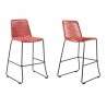 Armen Living Shasta Outdoor Metal and Rope Stackable Counter Stool - Set of 2