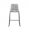 Armen Living Shasta Outdoor Metal and Grey Rope Stackable Counter Stool - Set of 2 Front