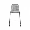 Armen Living Shasta Outdoor Metal and Grey Rope Stackable Counter Stool - Set of 2 Front - Armen Living Shasta Outdoor Metal and Grey Rope Stackable Counter Stool - Set of 2 Front