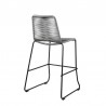 Armen Living Shasta Outdoor Metal and Grey Rope Stackable Counter Stool - Set of 2 Back Angle