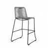 Armen Living Shasta Outdoor Metal and Grey Rope Stackable Counter Stool - Set of 2 Back Angle - Armen Living Shasta Outdoor Metal and Grey Rope Stackable Counter Stool - Set of 2 Back Angle